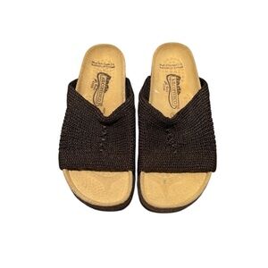Arcopedico Women's Brown Knit Slip On Cork Sandals Size EU 36/5.5